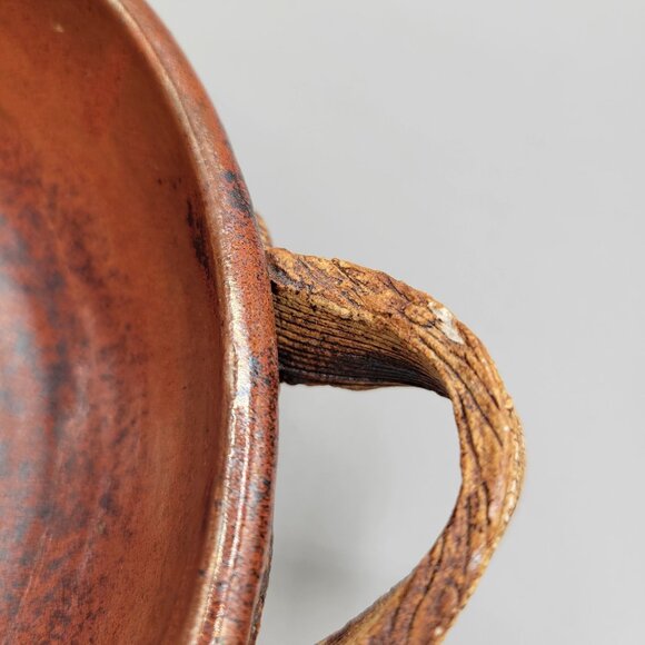 Handcrafted Ceramic Serving Bowl With Rustic Handles - Picture 10 of 10